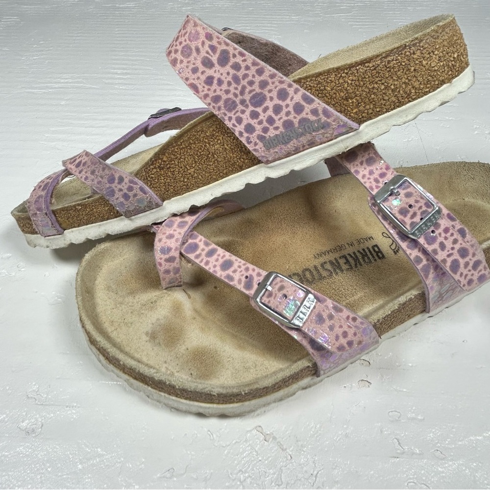 Birkenstock Mayari Pink Snake Patterned Sandals